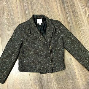 Silence + Noise Boucle Wool Blend Moto Jacket Anthropologie
